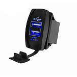 Разъем USB Skipper 5В 3.1A, в гнездо для кнопки 37.2x21.2 SK-DS2013-L