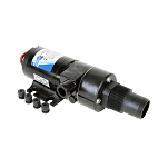 Насос-мацератор Jabsco 18590-2092 12В 16А 28-46л/мин 290x120x95мм 0,6-1,2м соединения Ø38/25мм