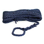 Трос швартовый с огоном Santong Rope STMLN01 Ø10ммx10м из тёмно-синего полиэстера 3-прядного плетения