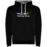 Kruskis SU1067050258K034 Толстовка с капюшоном Fishing Fever Two-Colour Черный Black / Grey 2XL