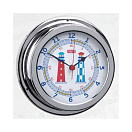 Купить Часы кварцевые судовые с маяками Termometros ANVI 32.0353 Ø150/120мм 45мм из полированной и хромированной латуни  7ft.ru в интернет магазине Семь Футов