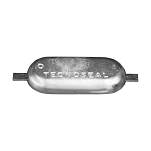 Цинковый овальный анод Tecnoseal 00309 320x147х38мм с креплением 400х30х6мм