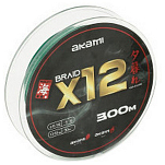 Akami 055720 Yuugure X12 Плетеная леска 300 м Зеленый Green 0.200 mm 