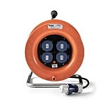 Famatel 30013 Промышленный кабельный барабан 4 розетки Оранжевый Orange  Techinn