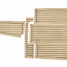 Комплект палубного покрытия для Феникс 530HT, тик классический, с обкладкой, Marine Rocket teak_530ht_classic_2