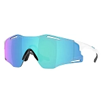 Oakley OO9512-0239 Солнцезащитные очки Cybr zero Бесцветный Polished White Prizm Sapphire/CAT3