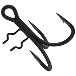 Madcat 1622987 тройной крючок A-Static Shad  Black 9/0
