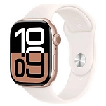 Apple MWWH3QL/A  Watch Series 10 GPS 42mm Sport Band Band Золотистый Rose Gold Aluminium / Light Blush S-M