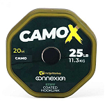 Ridgemonkey RMCX-CXST25 Connexion CamoX Крючок с жестким покрытием 20 m Ловля карпа линия Золотистый Brown 25 Lbs 