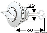 Водоотлив с пробкой из полиамида отверстие 25 мм с защитой от потери пробки, Osculati 18.346.10