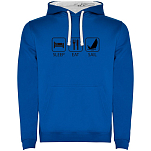 Kruskis SU1067040501S100 Толстовка с капюшоном Sleep Eat And Sail Two-Colour Голубой Royal Blue / White XL