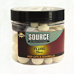 Рыболовные бойлы плавающие Dynamite baits The Source White Fluro Pop-Ups Dumbells 34DBDY056 Ø15мм на основе высокопротеиновой низкотемпературной рыбной муки с жидким ароматизатором