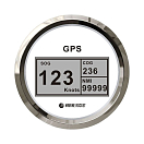 GPS-спидометр электронный, белый циферблат, нержавеющий ободок, выносная антенна, д. 85 мм, Marine Rocket SMDGPS001WSMR
