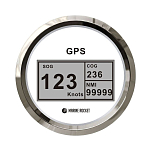 GPS-спидометр электронный, белый циферблат, нержавеющий ободок, выносная антенна, д. 85 мм, Marine Rocket SMDGPS001WSMR