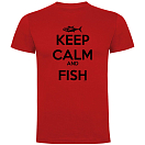 Купить Kruskis CA65500660S086 Футболка с коротким рукавом Keep Calm And Fish Красный Red 3XL 7ft.ru в интернет магазине Семь Футов
