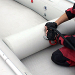 Надувное сиденье в лодку цилиндр (72х27 см) (Цвет фурнитуры для лодок Олива) Seat-cyl-2