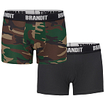 Brandit 4501-198-M Боксёр Logo 2 Единицы Многоцветный Woodland / Black M