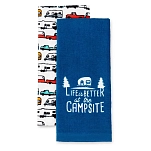 Camco 17-53301 Кухонное полотенце 2 Единицы Blue / White 68.58 x 41.91 cm