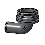 Plastimo 55768 Колено трюмного насоса  Grey 28 mm
