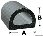 Самоклеящийся профиль из EPDM-резины черный, Osculati 44.490.02