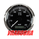 Тахометр 0-8000 об/мин со счетчиком моточасов делитель 0.5-250, черный циферблат, нержавеющий ободок (упаковка из 30 шт.) KUS JMV00248_KY07003_pkg_30