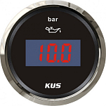 Цифровой указатель давления масла KUS BS KY15012 Ø52мм 12/24В IP67 10-184Ом 0-10бар чёрный/нержавейка