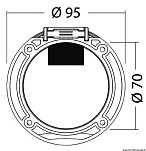 Ниша Classic Evo для душа и смесителя с круглой крышкой 95 мм поперечное отверстие, Osculati 15.900.14