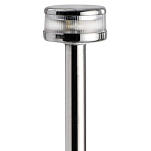 Мачта складная с потайной проводкой и с круговым огнём Evoled 360° серебристого цвета 12В 2Вт 600мм из нержавеющей стали AISI316 с палубным креплением для судов до 20м, Osculati 11.039.51