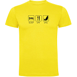 Kruskis CA65500503S100 Футболка с коротким рукавом Sleep Eat And Sail Желтый Yellow 2XL