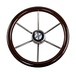Рулевое колесо LEADER WOOD деревянный обод серебряные спицы д. 360 мм Volanti Luisi VN7360-33