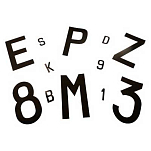 Euromarine 070113 E Пластиковые наклейки с буквами Белая White 70 mm