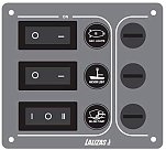 Панель на 3 выключателя Lalizas Sp3 Ultra 31289 10A 12-24В 90х100мм антрацитовая из нержавеющей стали