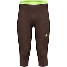 Купить Odlo 112222-30914-XXL 3/4 базовые штаны The Performance Wool 150 Коричневый Fudge Melange / Shadow Lime 2XL 7ft.ru в интернет магазине Семь Футов