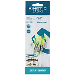 Kinetic F111-127-043 Sabiki Trio Рыболовное Перо Бесцветный Chartreuse Flash