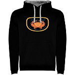 Kruskis SU1067030258C075 Толстовка с капюшоном Fresh Crab Two-Colour Черный Black / Grey L
