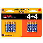 Kodak 30419896 Max AAA LR6 Щелочные батареи 8 Единицы Голубой Multicolour