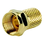 Jr products 342-47275 Коаксиальный наконечник RG6 с резьбой Золотистый Bronze