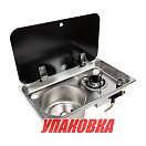 Плита газовая с круглой мойкой, стеклянная крышка, Marine Rocket (упаковка из 4 шт.) MR902SGSS_pkg_4