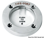 Лючок пожаротушения из нержавещей сталь диаметр 68 мм c надписью Fire Port, Osculati 17.680.01