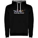 Купить Kruskis SU1067030258K034 Толстовка с капюшоном Fishing Fever Two-Colour Черный Black / Grey L 7ft.ru в интернет магазине Семь Футов