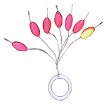 Garbolino GOTAE0150-2RS Ограничители веса Розовый Pink / Yellow / Orange 2 