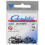 Gamakatsu 185147-01000-00000-00 Nymph Jig Fly Hook Черный  Black 10 