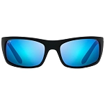 Maui jim b202-2m-os поляризованные солнцезащитные очки Peahi B202 Black Matte Rubber 20x10x10 Blue Hawaii/CAT3