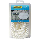 Купить Seachoice 50-42571 Dock Line 3 Strand Braided Nylon Rope Белая White 13 mm x 7.6 m  7ft.ru в интернет магазине Семь Футов