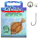 Gamakatsu 180011-00400-00035-00 Booklet Flatfish Worm 36 Палатка Крюк 0.350 Mm Черный NS Black 4 