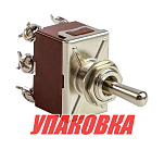 Тумблер трехпозиционный (ON)-OFF-(ON) 12 В/15А 6P (упаковка из 10 шт.) Marine Rocket MR46PB_pkg_10