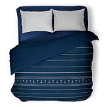 Односпальное одеяло с наполнителем Marine Business Santorini 53642 2700x1400мм из синего хлопка