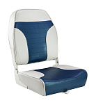 Кресло складное мягкое ECONOMY с высокой спинкой, цвет белый/синий Springfield 1040667