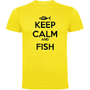 Купить Kruskis CA65500203S086 Футболка с коротким рукавом Keep Calm And Fish Желтый Yellow M 7ft.ru в интернет магазине Семь Футов