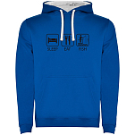 Kruskis SU1067040501S007 Толстовка с капюшоном Sleep Eat And Fish Two-Colour Голубой Royal Blue / White XL
